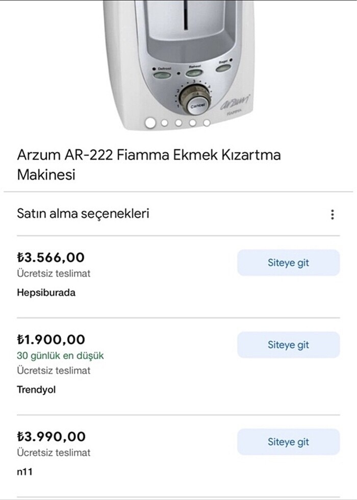 Arzum ekmek kızartma makinası arzum ekmek kızartma makinası - Görsel 2
