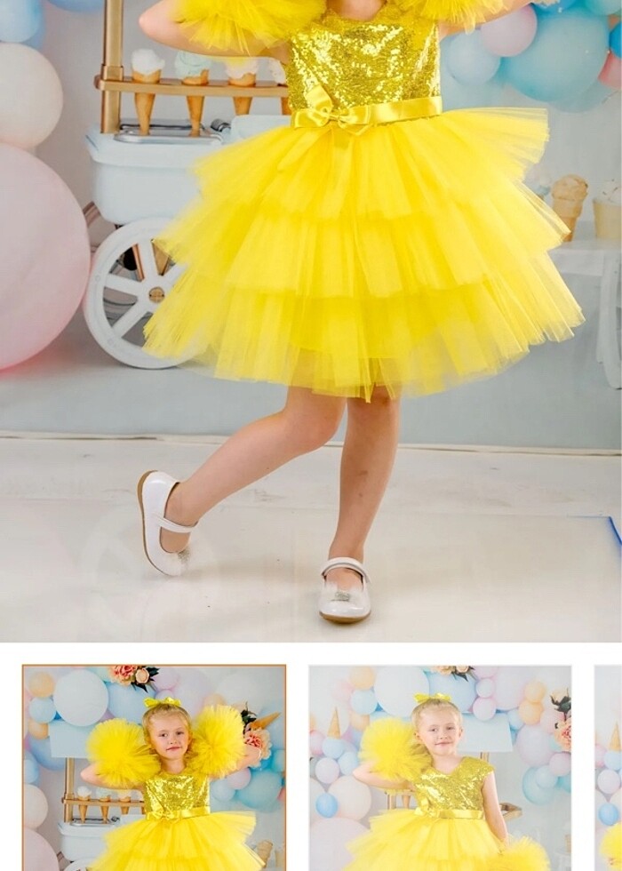 Bebek elbise bebek doğum günü elbisesi Bebek abiye bebek elbises - Görsel 2