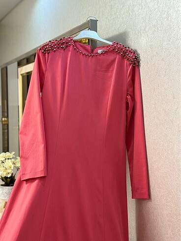 Tesettür abiye uzun kollu abiye tesettür elbise - Görsel 3