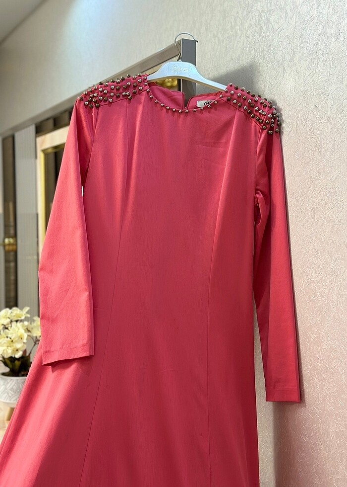 Tesettür abiye uzun kollu abiye tesettür elbise - Görsel 3