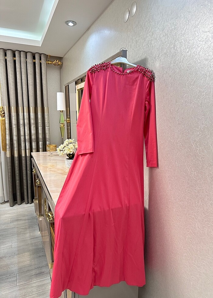 Tesettür abiye uzun kollu abiye tesettür elbise - Görsel 2