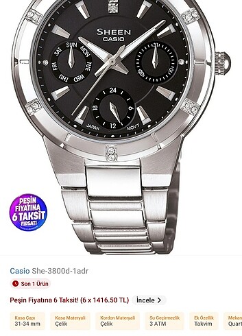 #casio shenn 5050 bayan #saat bayan taşlı tek bir tane taşı düşm