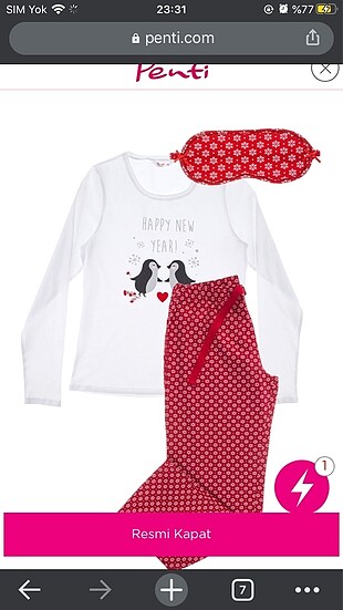 Pemti pijama takımı