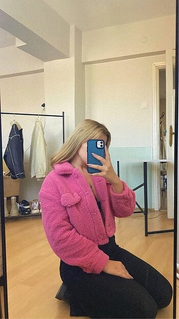 Bershka Bershka pembe peluş ceket