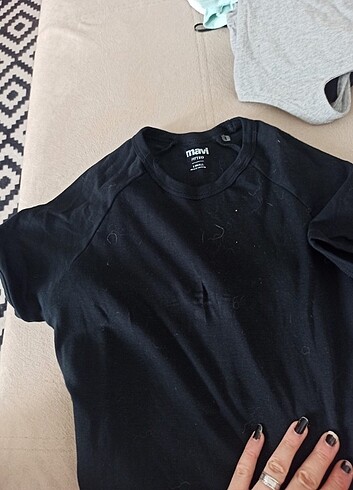 Mavi unisex siyah t-shirt 
