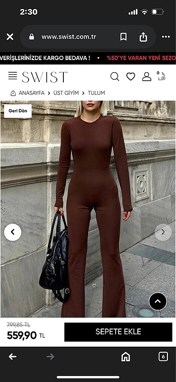 Zara sırt dekolteli ispanyol paça tulum