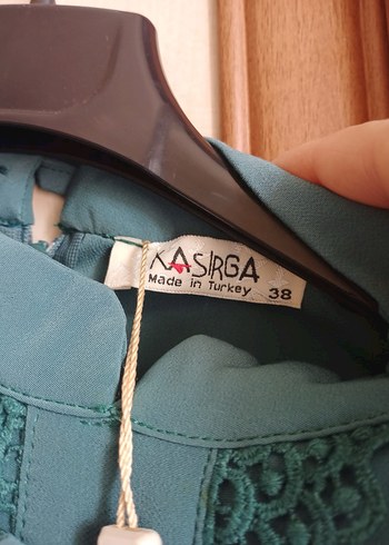 Turkuaz Düğmeli Vintage Kadın Gömlek - Görsel 2