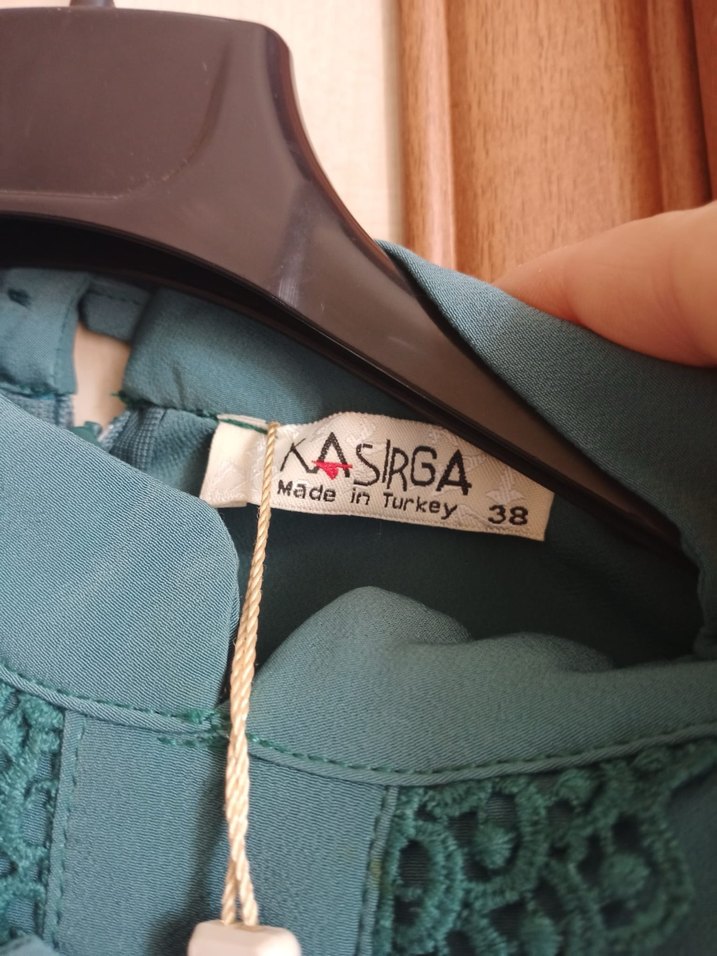 Turkuaz Düğmeli Vintage Kadın Gömlek - Görsel 2