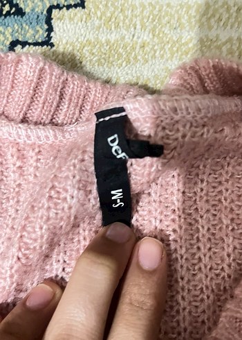 Pembe Örgü Kadın Triko Boğazlı Kazak - Görsel 3