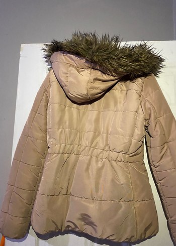 Bej Kürklü Kadın Kışlık Mont - Görsel 2