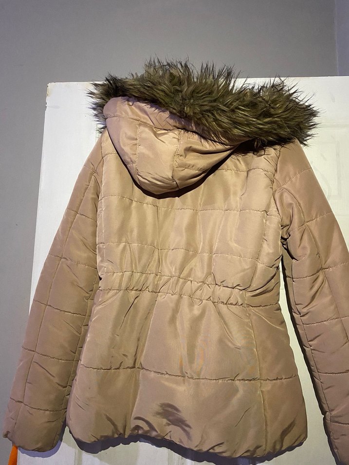 Bej Kürklü Kadın Kışlık Mont - Görsel 2