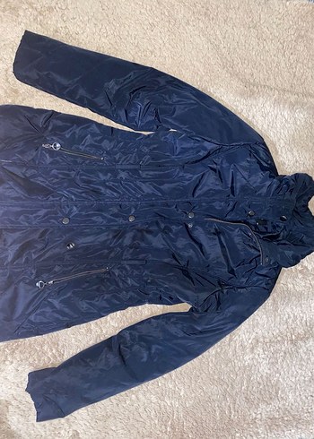 Kadın Lacivert Parlak Midi mont - Görsel 2