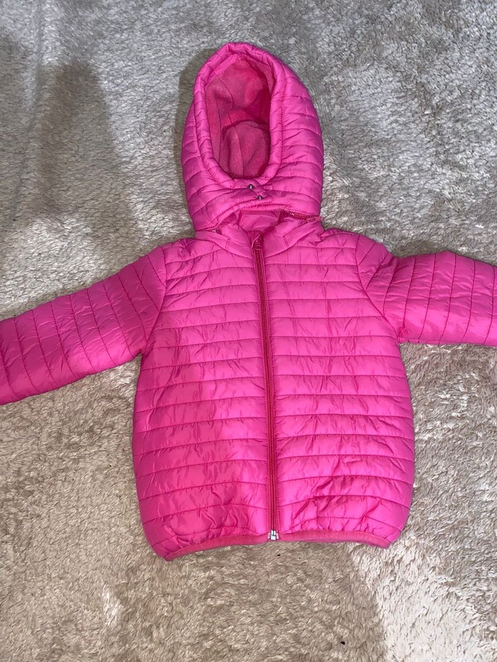 Kapüşonlu Kız Çocuk Pembe Mont - Görsel 2