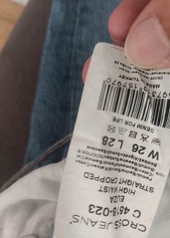 Diğer Düğmeli Gri Mavi Midi Kadın Kot Pantolon
