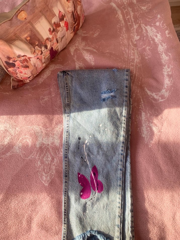 Custom Desenli Çok Renkli Mom Jean - Görsel 4