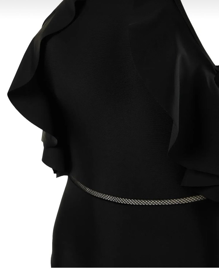 Siyah Fırfırlı Mini Askılı Mayo - Görsel 5