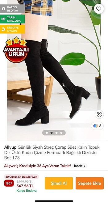 Zara Diz üstü çizme süet