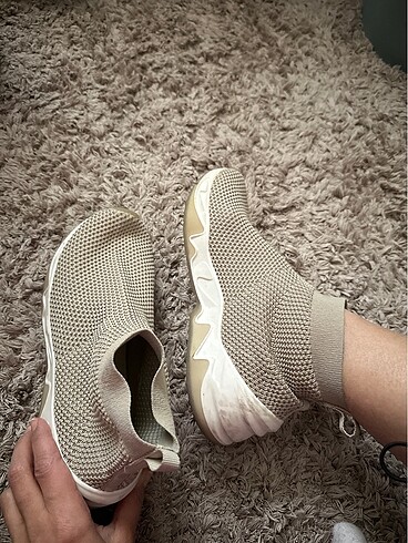 Boğazlı triko sneaker spor ayakkabı