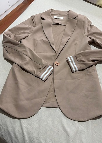 Zara Bej Tek Dugmeli Blazer Ceket
