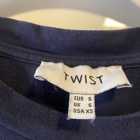 s Beden lacivert Renk Twist Nakışlı Tshirt