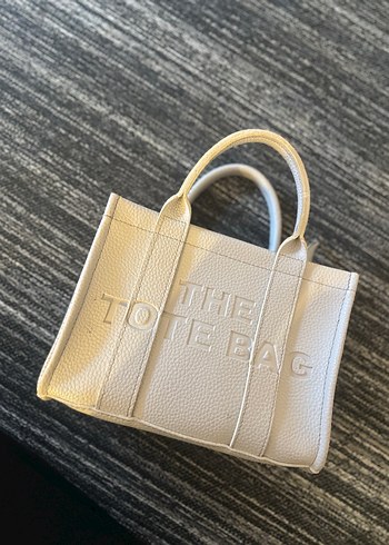 Bej Deri Fermuarlı Tote Çanta - Görsel 2