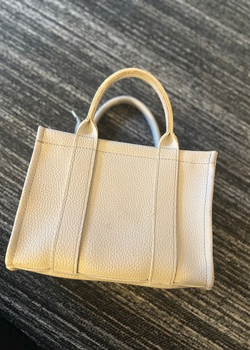 Bej Deri Fermuarlı Tote Çanta - Görsel 3