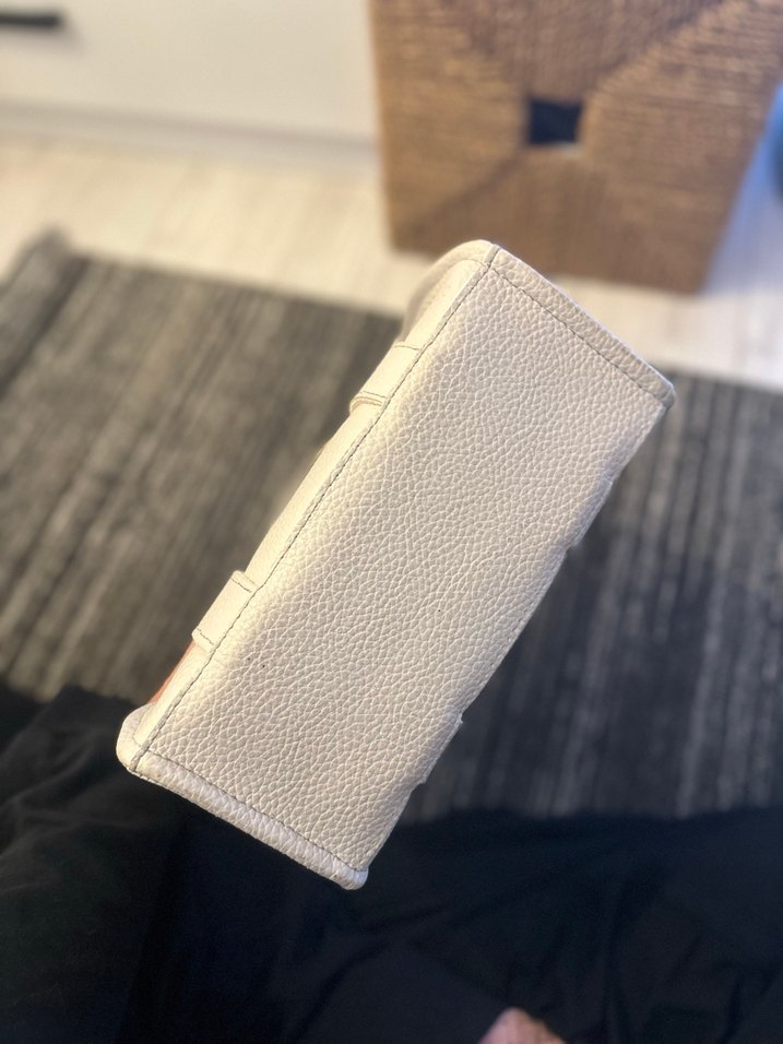 Bej Deri Fermuarlı Tote Çanta - Görsel 5