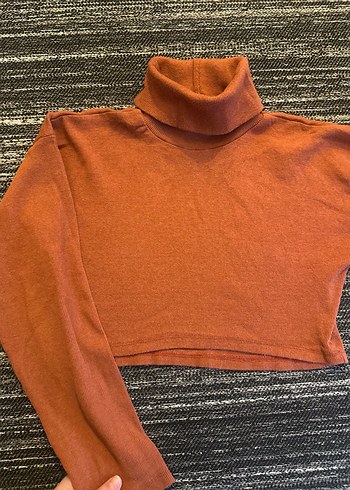 Kahverengi Boğazlı, Uzun Kollu Kadın Kazak - Görsel 4