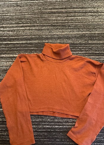 Kahverengi Boğazlı, Uzun Kollu Kadın Kazak - Görsel 2