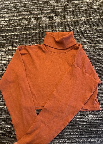 Kahverengi Boğazlı, Uzun Kollu Kadın Kazak - Görsel 3