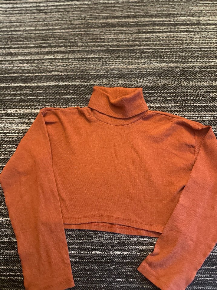 Kahverengi Boğazlı, Uzun Kollu Kadın Kazak - Görsel 2