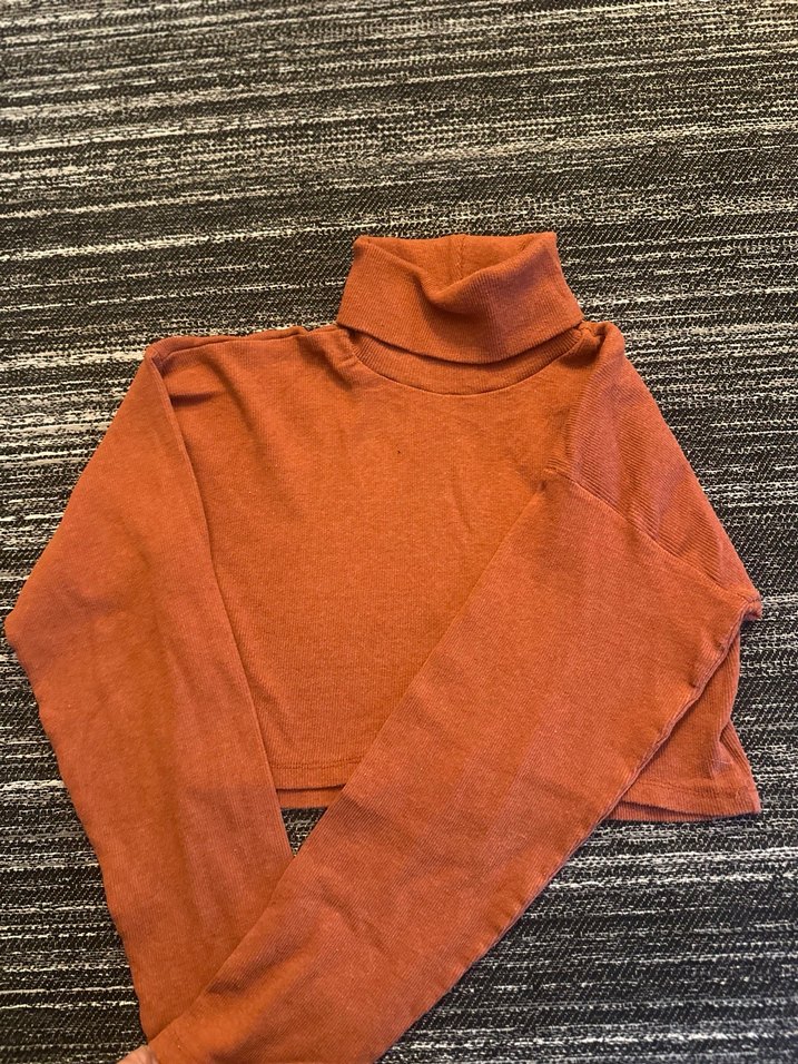 Kahverengi Boğazlı, Uzun Kollu Kadın Kazak - Görsel 3