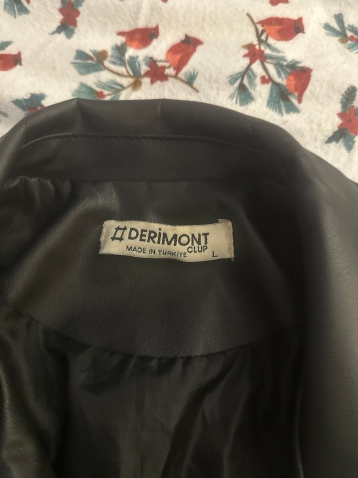 Siyah Kadın Deri Biker Ceket - Görsel 5