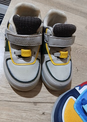 Gri Erkek Çocuk Spor Ayakkabı Velcro 2 adet