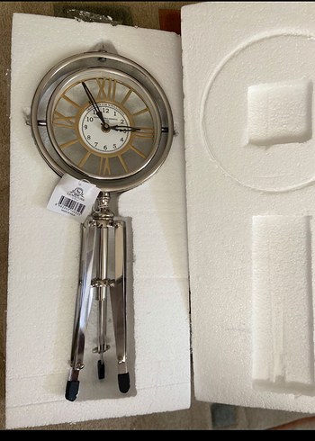 Gri ve Altın Renkli lamedore marka Dekoratif Masa Saati - Görsel 3