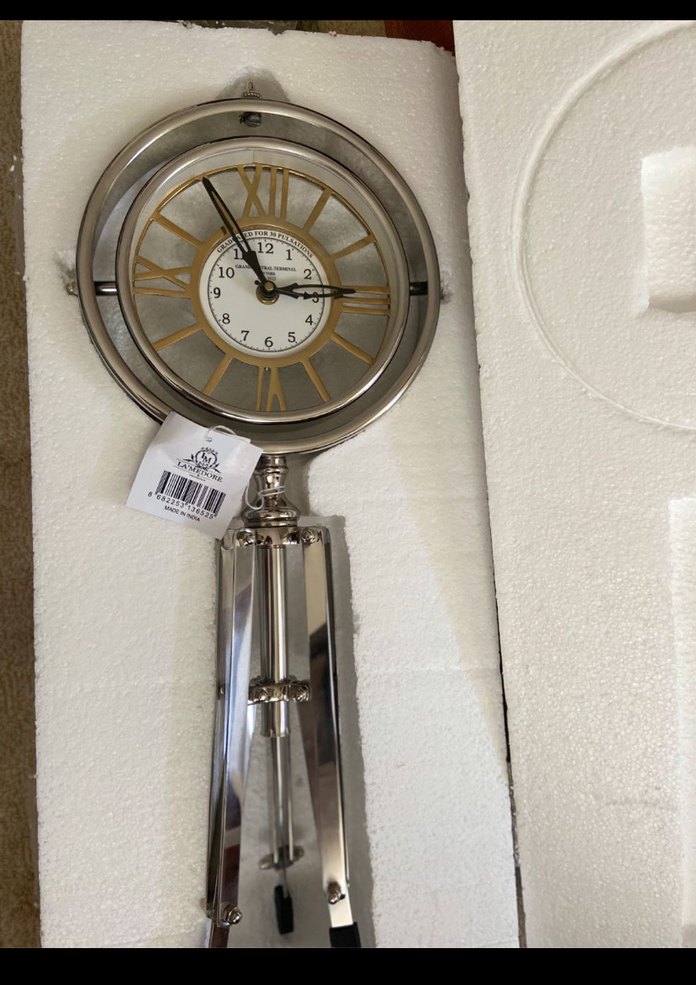 Gri ve Altın Renkli lamedore marka Dekoratif Masa Saati - Görsel 2