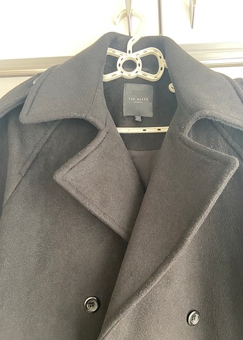 Siyah Çift Düğmeli Kaban - Görsel 3