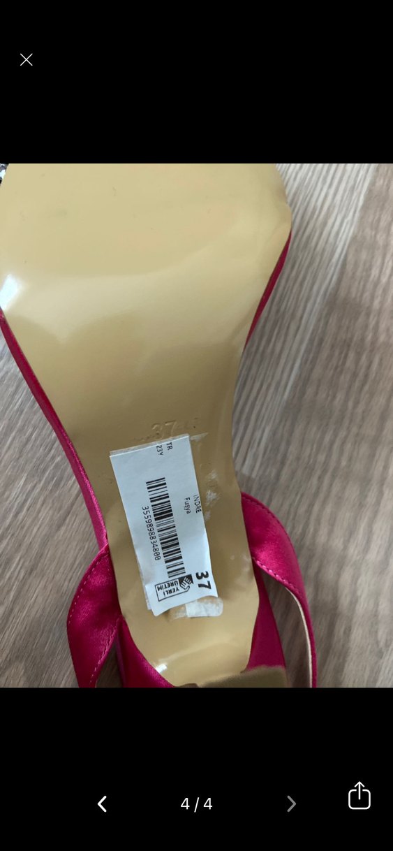 Pembe Taşlı Fiyonk Detaylı Yüksek Topuklu - Görsel 3