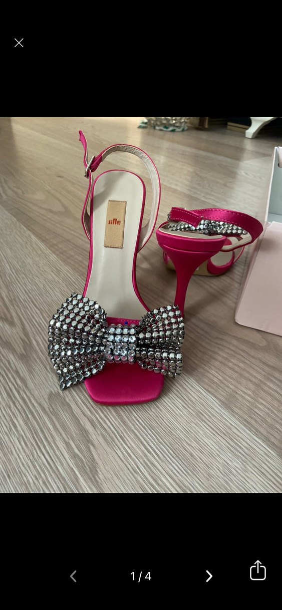 Pembe Taşlı Fiyonk Detaylı Yüksek Topuklu - Görsel 4