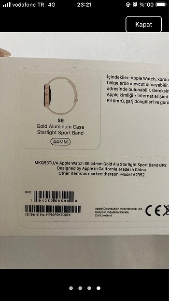Beden Renk Apple watch SE
