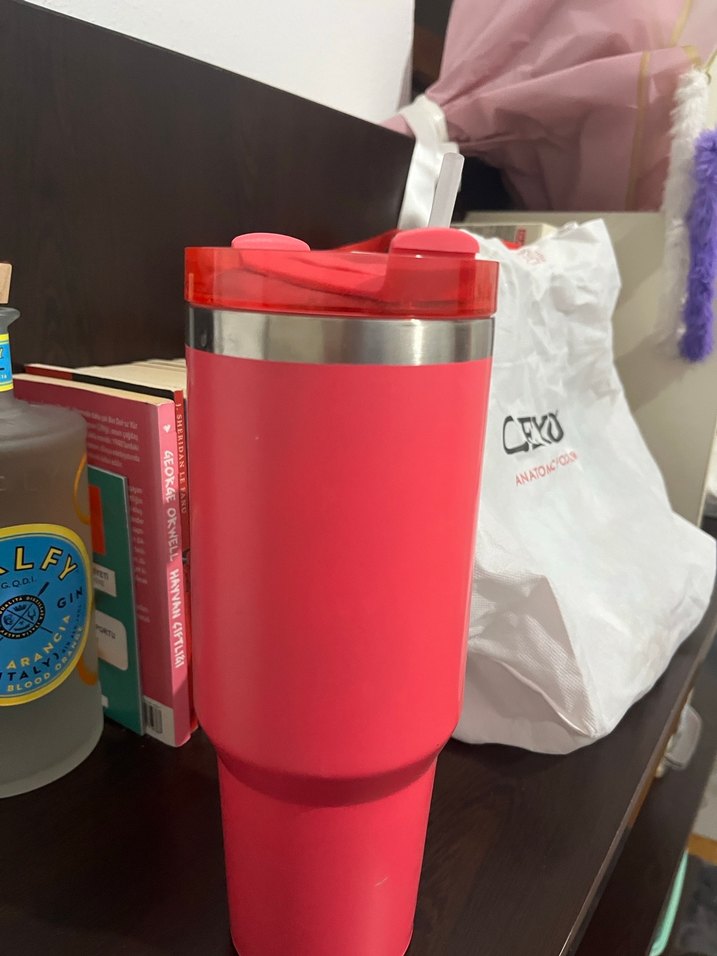 Pembe Renkli Büyük Kulplu Bardak - Görsel 2