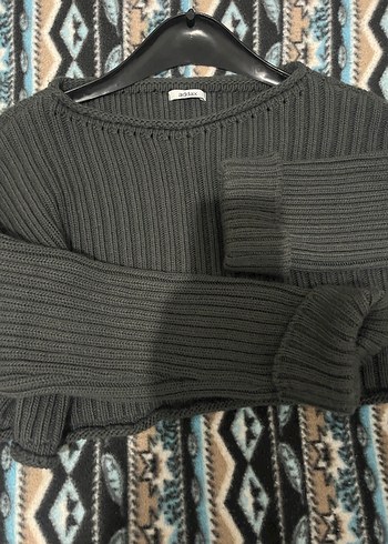 Gri Örgü Kadın Triko Kazak - Görsel 4