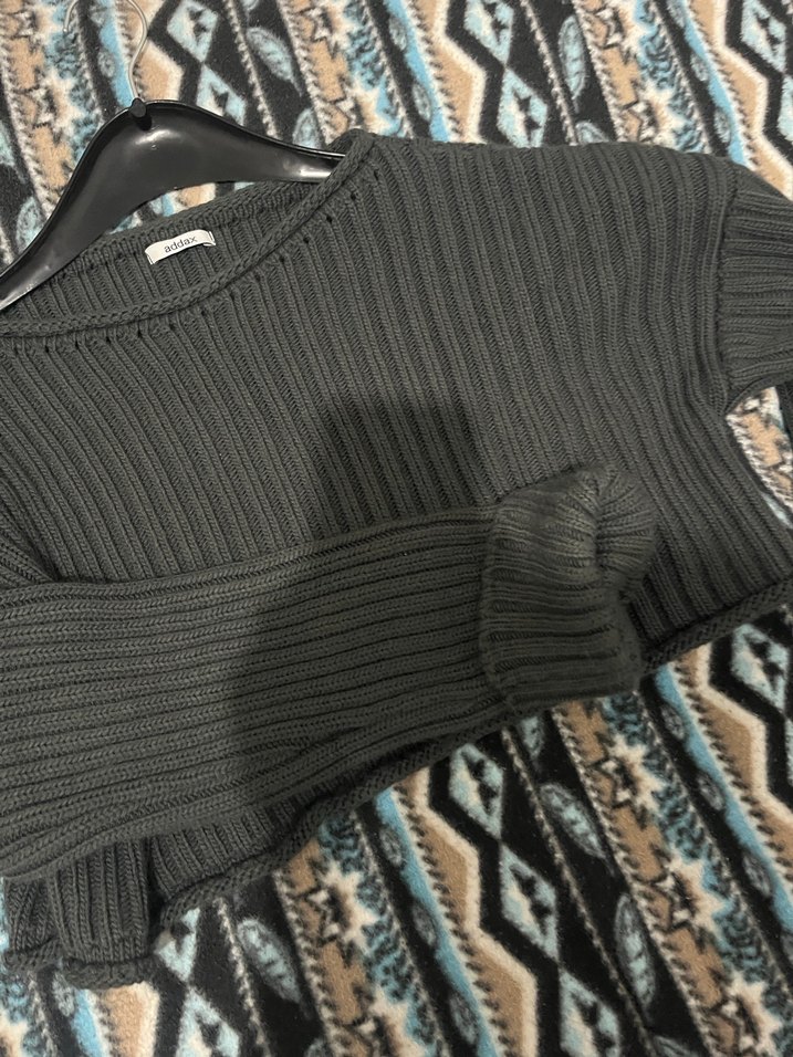 Gri Örgü Kadın Triko Kazak - Görsel 3