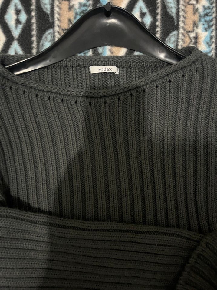 Gri Örgü Kadın Triko Kazak - Görsel 2