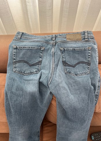 Mavi düşük bel vitage pantolon - Görsel 4