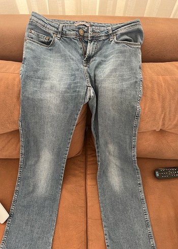 Mavi düşük bel vitage pantolon - Görsel 3