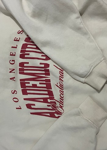 Krem rengi baskılı Sweat - Görsel 4