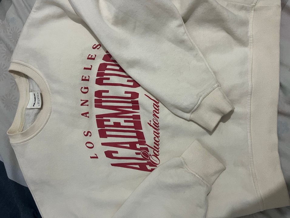 Krem rengi baskılı Sweat - Görsel 4