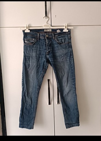 Diğer Gri tonlu bel kemerli kadın kot pantolon