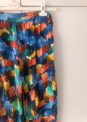 xl Beden çeşitli Renk Bohem Çok Renkli Piliseli Bol Kumaş Pantolon